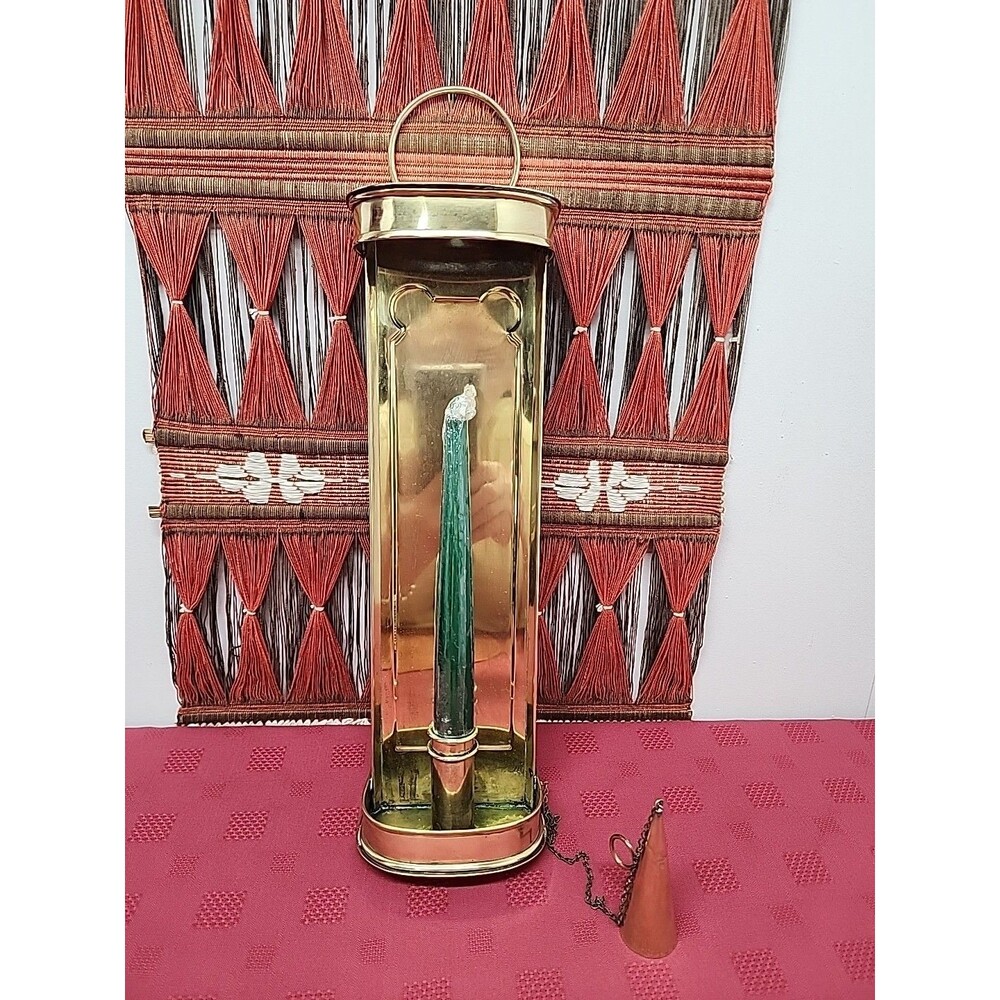 Vintage Solid Brass Wall Sconce/Candle Holder W Attached Snuffer Cottagecore